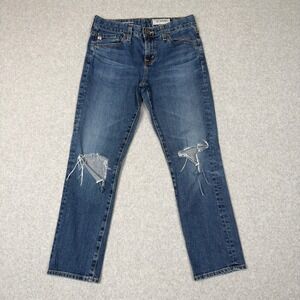 AG Adriano Goldschmied The Ex Boyfriend Slim Jeans Distressed Medium Wash 25R